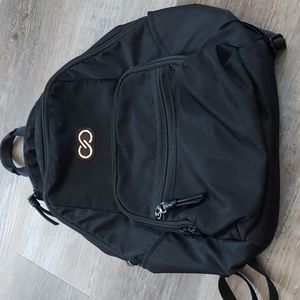 Calia Backpack , black with gold logo . Carrie Underwood